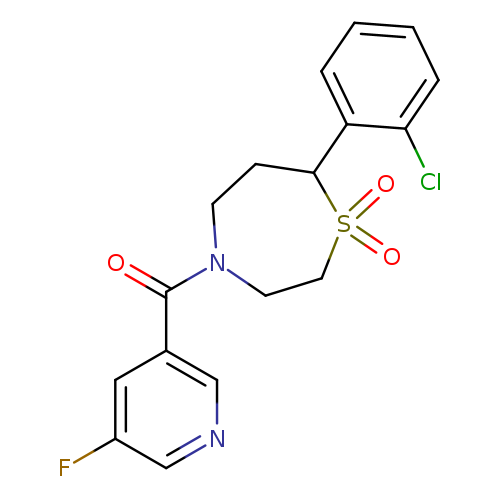 7-(2-chlorophenyl)-4-(5-fluoropyridine-3-carbonyl)-1lambda6,4-thiazepane-1,1-dione