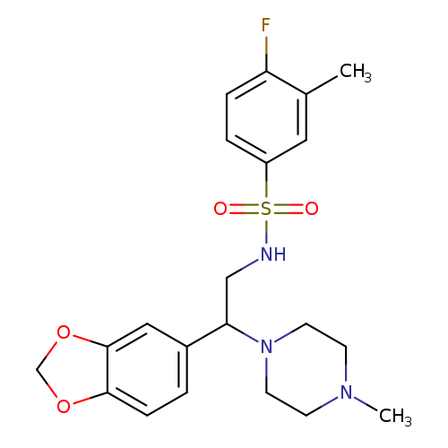 N-[2-(2H-1,3-benzodioxol-5-yl)-2-(4-methylpiperazin-1-yl)ethyl]-4-fluoro-3-methylbenzene-1-sulfonamide