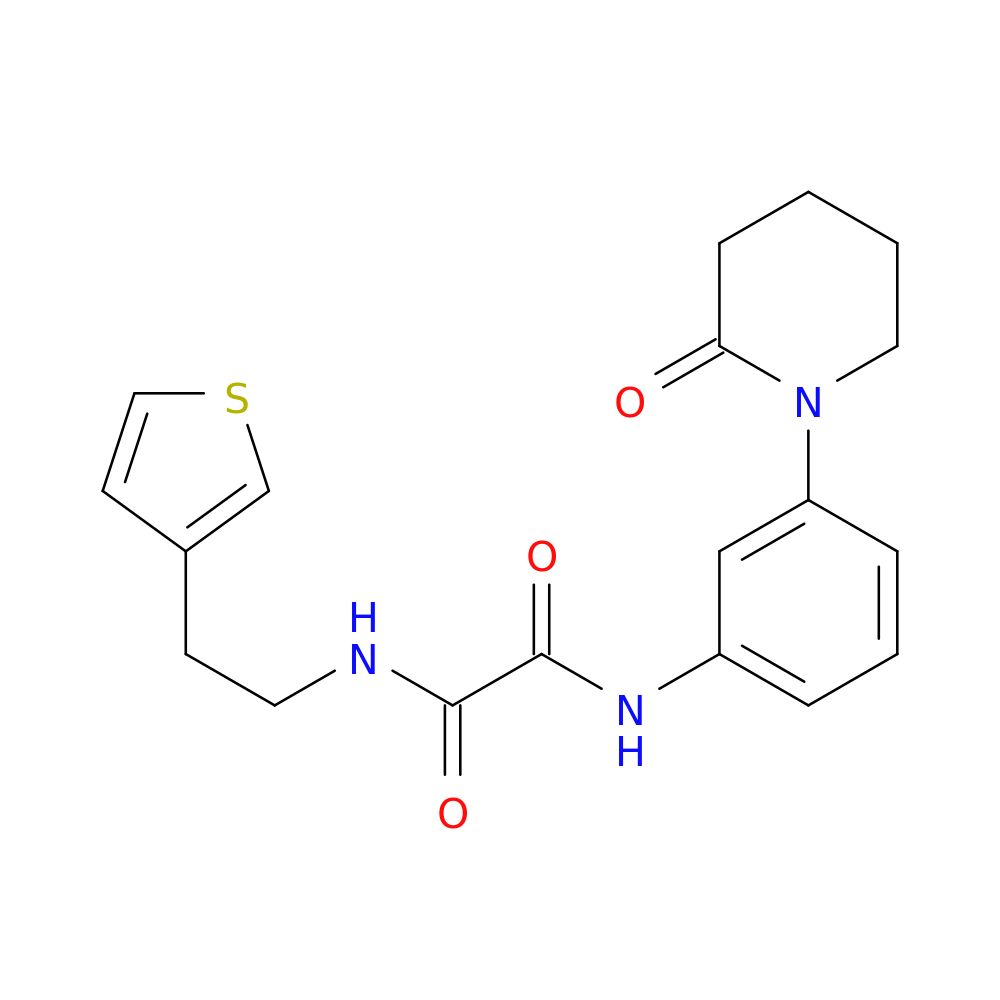 N'-[3-(2-oxopiperidin-1-yl)phenyl]-N-[2-(thiophen-3-yl)ethyl]ethanediamide