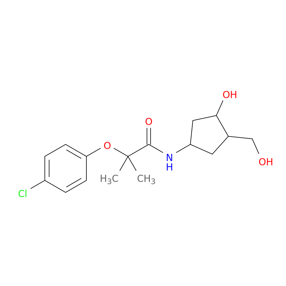 2-(4-chlorophenoxy)-N-[3-hydroxy-4-(hydroxymethyl)cyclopentyl]-2-methylpropanamide