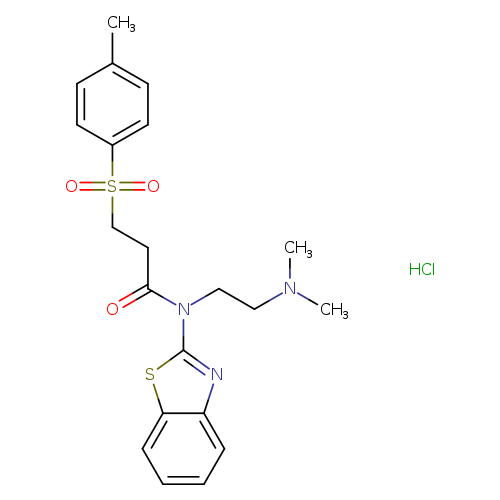 N-(1,3-benzothiazol-2-yl)-N-[2-(dimethylamino)ethyl]-3-(4-methylbenzenesulfonyl)propanamide hydrochloride