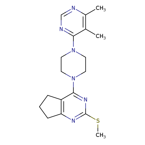4,5-dimethyl-6-{4-[2-(methylsulfanyl)-5H,6H,7H-cyclopenta[d]pyrimidin-4-yl]piperazin-1-yl}pyrimidine