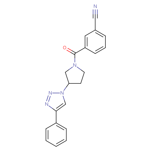 3-[3-(4-phenyl-1H-1,2,3-triazol-1-yl)pyrrolidine-1-carbonyl]benzonitrile