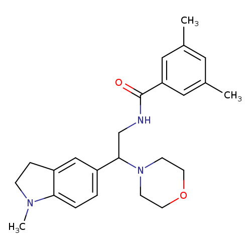3,5-dimethyl-N-[2-(1-methyl-2,3-dihydro-1H-indol-5-yl)-2-(morpholin-4-yl)ethyl]benzamide
