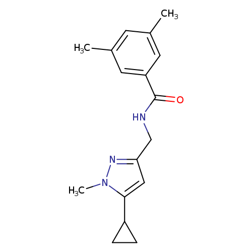 N-[(5-cyclopropyl-1-methyl-1H-pyrazol-3-yl)methyl]-3,5-dimethylbenzamide