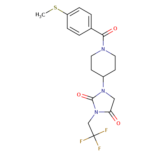 1-{1-[4-(methylsulfanyl)benzoyl]piperidin-4-yl}-3-(2,2,2-trifluoroethyl)imidazolidine-2,4-dione