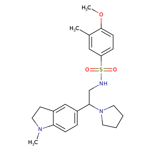 4-methoxy-3-methyl-N-[2-(1-methyl-2,3-dihydro-1H-indol-5-yl)-2-(pyrrolidin-1-yl)ethyl]benzene-1-sulfonamide