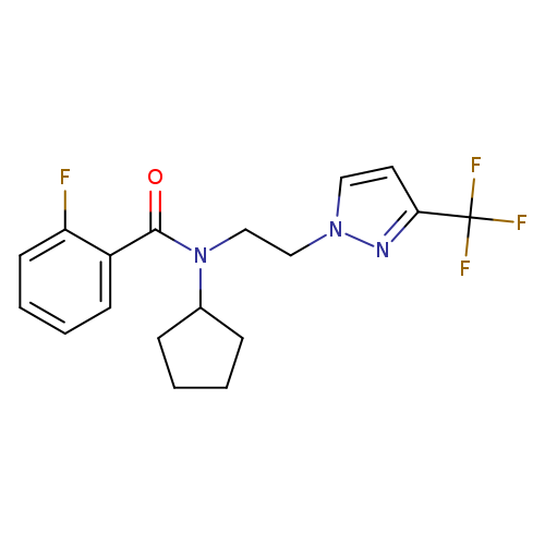 N-cyclopentyl-2-fluoro-N-{2-[3-(trifluoromethyl)-1H-pyrazol-1-yl]ethyl}benzamide