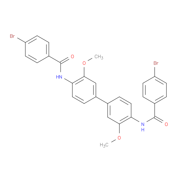 4-bromo-N-[4'-(4-bromobenzamido)-3,3'-dimethoxy-[1,1'-biphenyl]-4-yl]benzamide