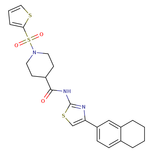 N-[4-(5,6,7,8-tetrahydronaphthalen-2-yl)-1,3-thiazol-2-yl]-1-(thiophene-2-sulfonyl)piperidine-4-carboxamide