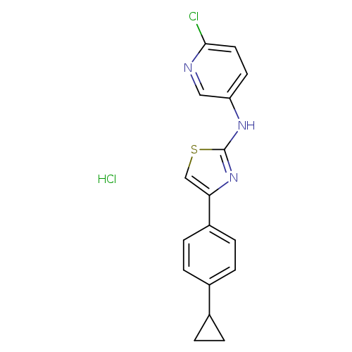 6-chloro-N-[4-(4-cyclopropylphenyl)-1,3-thiazol-2-yl]pyridin-3-amine hydrochloride