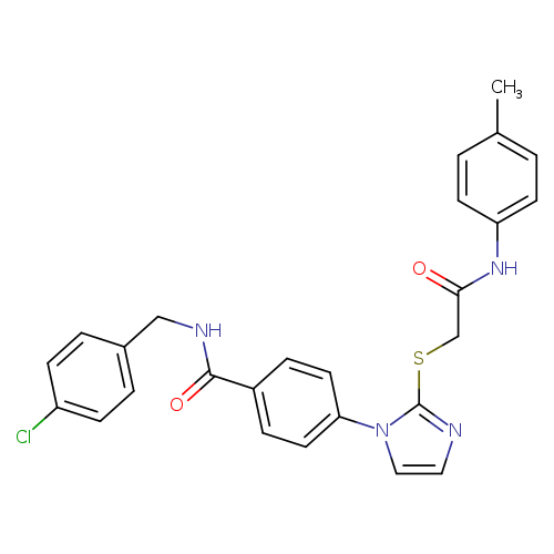 N-[(4-chlorophenyl)methyl]-4-[2-({[(4-methylphenyl)carbamoyl]methyl}sulfanyl)-1H-imidazol-1-yl]benzamide