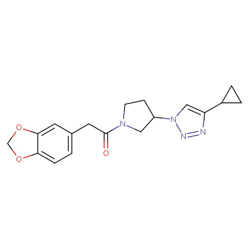 2-(2H-1,3-benzodioxol-5-yl)-1-[3-(4-cyclopropyl-1H-1,2,3-triazol-1-yl)pyrrolidin-1-yl]ethan-1-one
