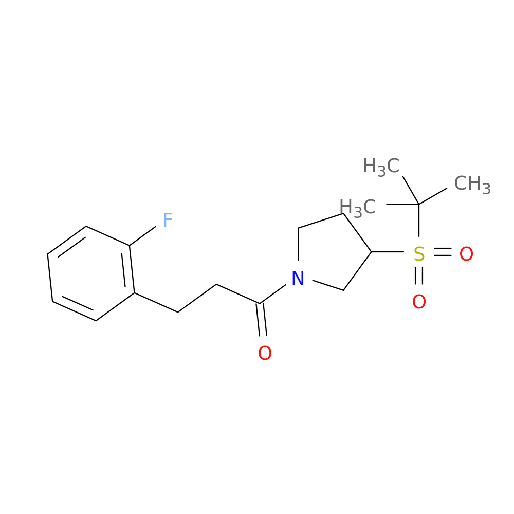 3-(2-fluorophenyl)-1-[3-(2-methylpropane-2-sulfonyl)pyrrolidin-1-yl]propan-1-one