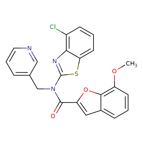N-(4-chloro-1,3-benzothiazol-2-yl)-7-methoxy-N-[(pyridin-3-yl)methyl]-1-benzofuran-2-carboxamide