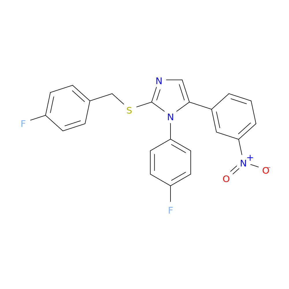1-(4-fluorophenyl)-2-{[(4-fluorophenyl)methyl]sulfanyl}-5-(3-nitrophenyl)-1H-imidazole