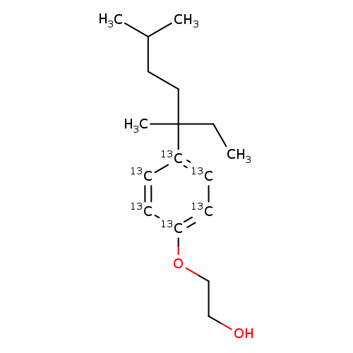 3,6,3-Nonylphenol-monoethoxylate-13C6,  363-NP1EO-13C6,  2-[4-(1-Ethyl-1,4-dimethylpentyl)phenoxy]ethanol-13C6,  2-[4-(3,6-Dimethyl-3-heptyl)phenoxy]ethanol-13C6