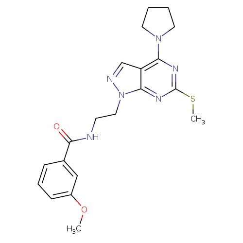 3-methoxy-N-{2-[6-(methylsulfanyl)-4-(pyrrolidin-1-yl)-1H-pyrazolo[3,4-d]pyrimidin-1-yl]ethyl}benzamide