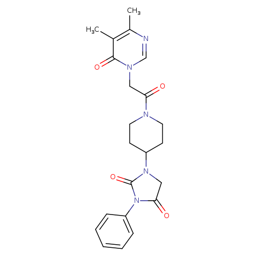 1-{1-[2-(4,5-dimethyl-6-oxo-1,6-dihydropyrimidin-1-yl)acetyl]piperidin-4-yl}-3-phenylimidazolidine-2,4-dione