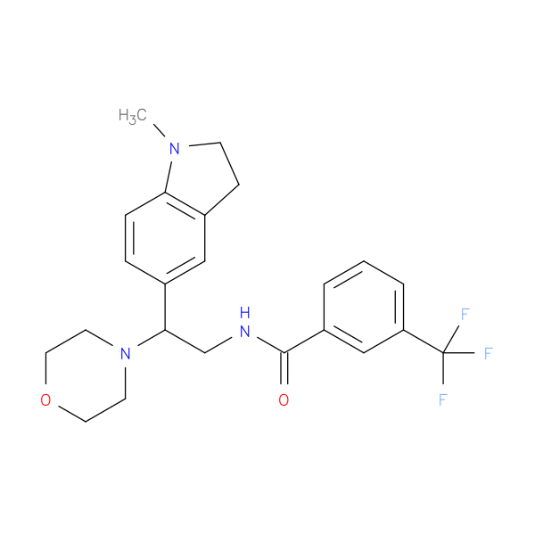 N-[2-(1-methyl-2,3-dihydro-1H-indol-5-yl)-2-(morpholin-4-yl)ethyl]-3-(trifluoromethyl)benzamide