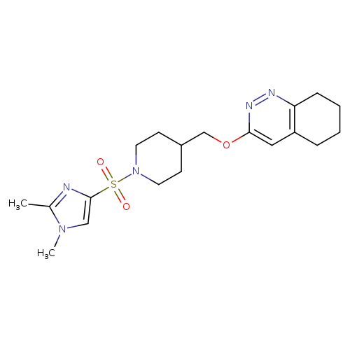 3-({1-[(1,2-dimethyl-1H-imidazol-4-yl)sulfonyl]piperidin-4-yl}methoxy)-5,6,7,8-tetrahydrocinnoline