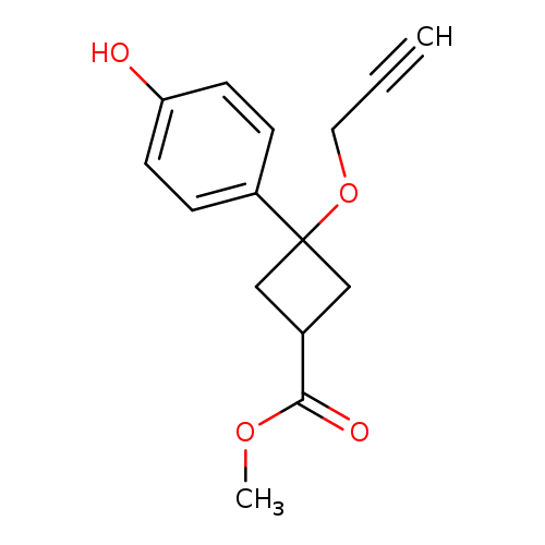 methyl 3-(4-hydroxyphenyl)-3-(prop-2-yn-1-yloxy)cyclobutane-1-carboxylate