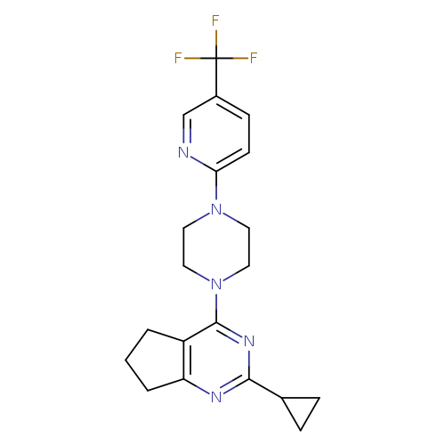 1-{2-cyclopropyl-5H,6H,7H-cyclopenta[d]pyrimidin-4-yl}-4-[5-(trifluoromethyl)pyridin-2-yl]piperazine