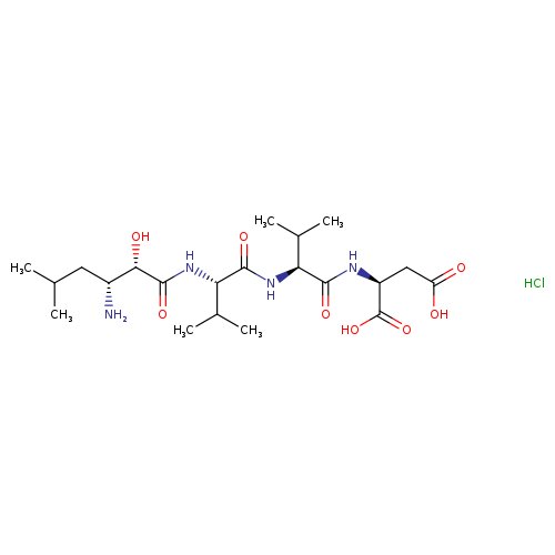 L-Aspartic acid, N-[(2S,3R)-3-amino-2-hydroxy-5-methyl-1-oxohexyl]-L-valyl-L-valyl-, monohydrochloride (9CI)