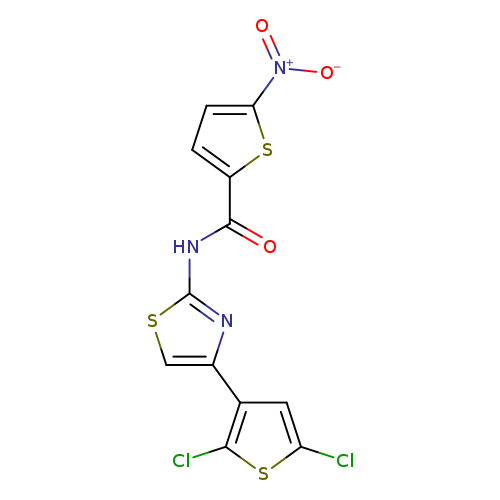 N-[4-(2,5-dichlorothiophen-3-yl)-1,3-thiazol-2-yl]-5-nitrothiophene-2-carboxamide