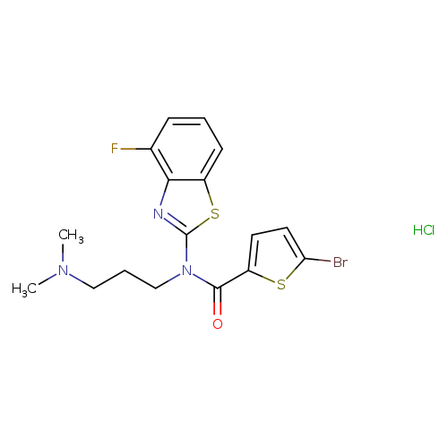 5-bromo-N-[3-(dimethylamino)propyl]-N-(4-fluoro-1,3-benzothiazol-2-yl)thiophene-2-carboxamide hydrochloride