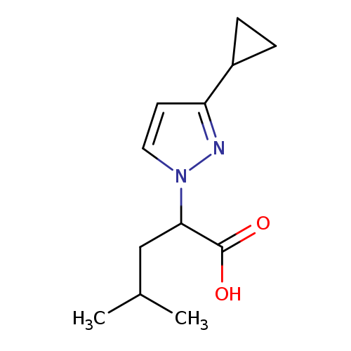 2-(3-cyclopropyl-1H-pyrazol-1-yl)-4-methylpentanoic acid