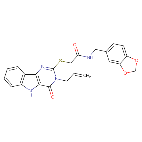 N-[(2H-1,3-benzodioxol-5-yl)methyl]-2-{[4-oxo-3-(prop-2-en-1-yl)-3H,4H,5H-pyrimido[5,4-b]indol-2-yl]sulfanyl}acetamide