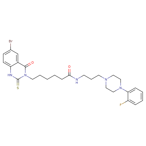 6-(6-bromo-4-oxo-2-sulfanylidene-1,2,3,4-tetrahydroquinazolin-3-yl)-N-{3-[4-(2-fluorophenyl)piperazin-1-yl]propyl}hexanamide