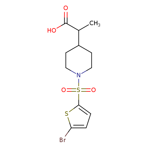 2-(1-[(5-Bromo-2-thienyl)sulfonyl]piperidin-4-yl)propanoic acid