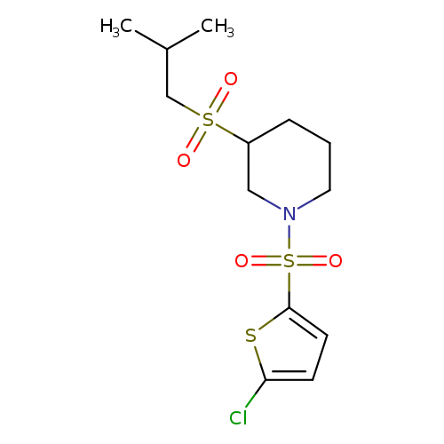 1-[(5-chlorothiophen-2-yl)sulfonyl]-3-(2-methylpropanesulfonyl)piperidine