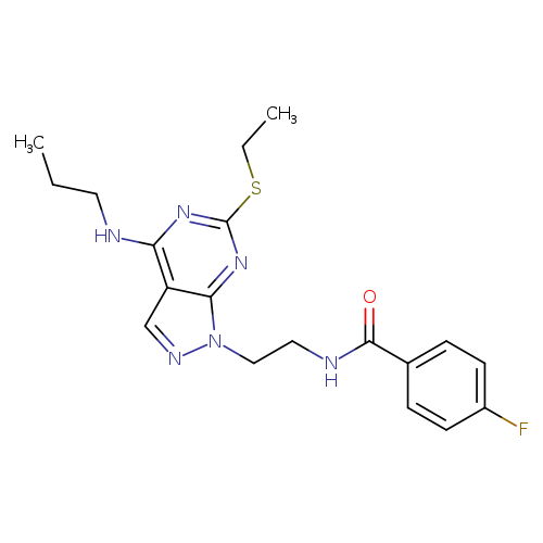 N-{2-[6-(ethylsulfanyl)-4-(propylamino)-1H-pyrazolo[3,4-d]pyrimidin-1-yl]ethyl}-4-fluorobenzamide