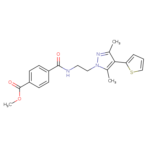 methyl 4-({2-[3,5-dimethyl-4-(thiophen-2-yl)-1H-pyrazol-1-yl]ethyl}carbamoyl)benzoate
