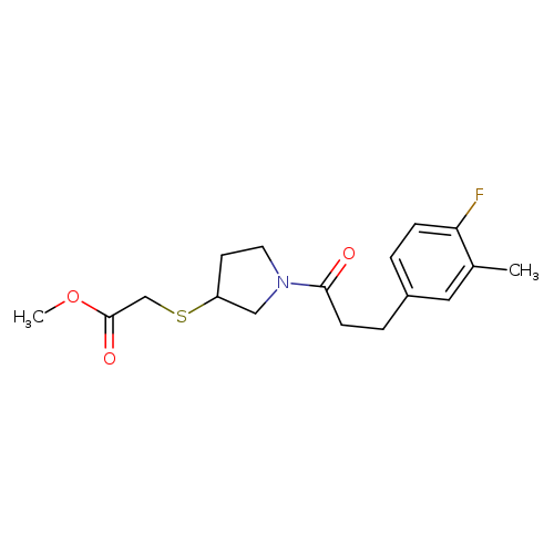 methyl 2-({1-[3-(4-fluoro-3-methylphenyl)propanoyl]pyrrolidin-3-yl}sulfanyl)acetate