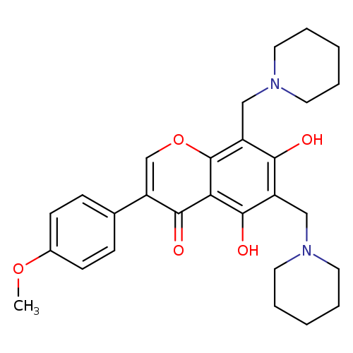 5,7-dihydroxy-3-(4-methoxyphenyl)-6,8-bis[(piperidin-1-yl)methyl]-4H-chromen-4-one