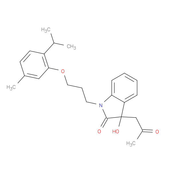 3-hydroxy-1-{3-[5-methyl-2-(propan-2-yl)phenoxy]propyl}-3-(2-oxopropyl)-2,3-dihydro-1H-indol-2-one
