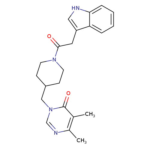3-({1-[2-(1H-indol-3-yl)acetyl]piperidin-4-yl}methyl)-5,6-dimethyl-3,4-dihydropyrimidin-4-one