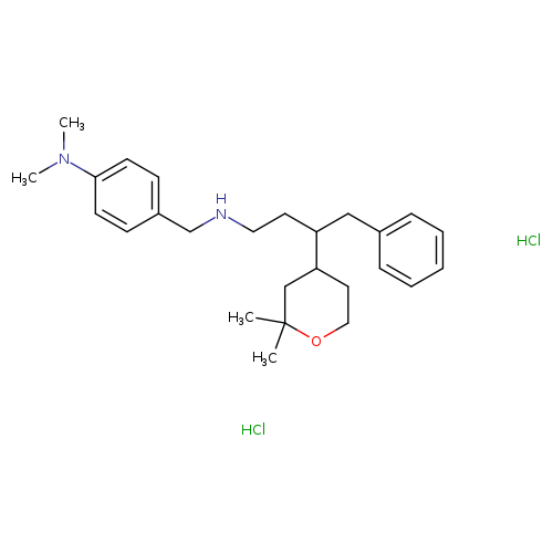 4-({[3-(2,2-dimethyloxan-4-yl)-4-phenylbutyl]amino}methyl)-N,N-dimethylaniline dihydrochloride