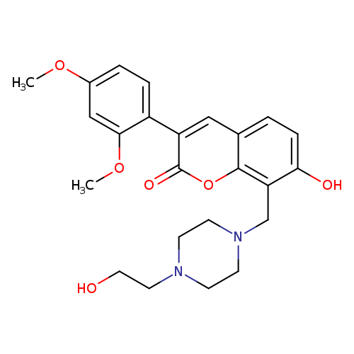3-(2,4-dimethoxyphenyl)-7-hydroxy-8-{[4-(2-hydroxyethyl)piperazin-1-yl]methyl}-2H-chromen-2-one