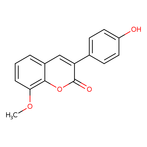 2H-1-Benzopyran-2-one, 3-(4-hydroxyphenyl)-8-methoxy-