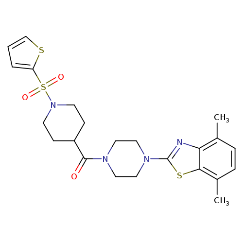 4,7-dimethyl-2-{4-[1-(thiophene-2-sulfonyl)piperidine-4-carbonyl]piperazin-1-yl}-1,3-benzothiazole