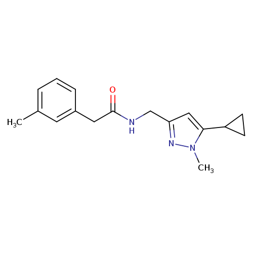 N-[(5-cyclopropyl-1-methyl-1H-pyrazol-3-yl)methyl]-2-(3-methylphenyl)acetamide