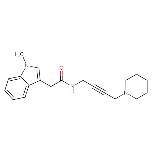 2-(1-methyl-1H-indol-3-yl)-N-[4-(piperidin-1-yl)but-2-yn-1-yl]acetamide