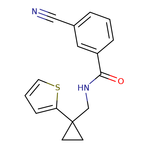 3-cyano-N-{[1-(thiophen-2-yl)cyclopropyl]methyl}benzamide