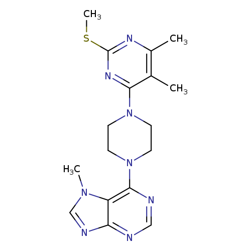 6-{4-[5,6-dimethyl-2-(methylsulfanyl)pyrimidin-4-yl]piperazin-1-yl}-7-methyl-7H-purine