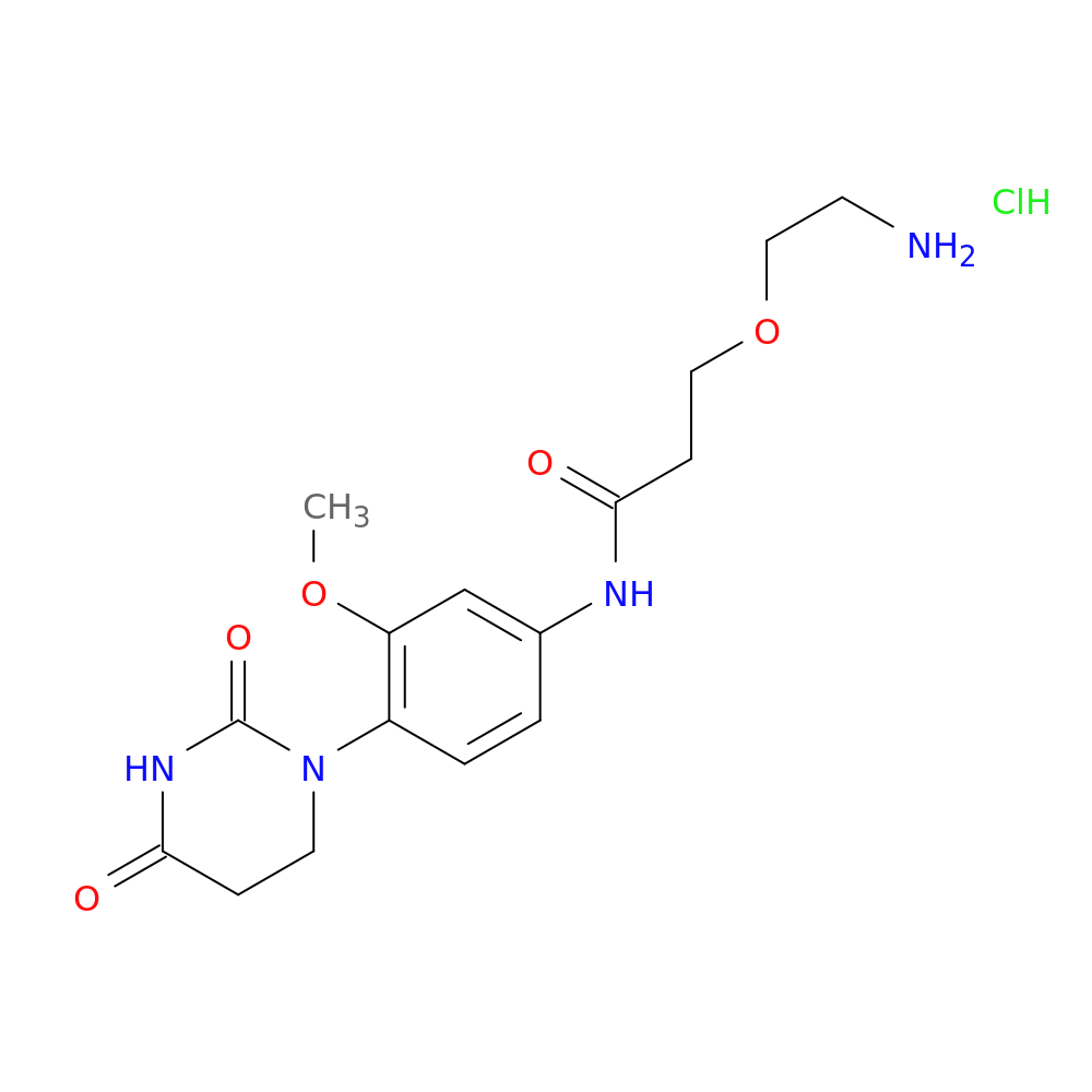 3-(2-aminoethoxy)-N-[4-(2,4-dioxo-1,3-diazinan-1-yl)-3-methoxyphenyl]propanamide hydrochloride